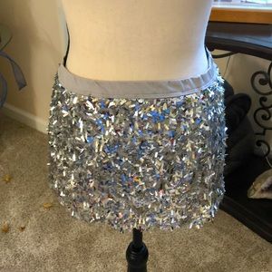 Silver sequin skirt